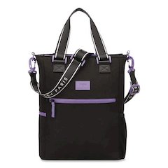 Florence by Mills Your Story Tote Bag, 15.6" Laptop Compartment, 12.5" x 4.75" x 14.25", Black/Purple