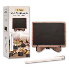 Mini Chalkboards, Black Surface, Brown Frame, 2.9 x 3.9, 10/Pack