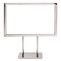 Metal Countertop Sign Holder, 7 x 11 Insert, Silver