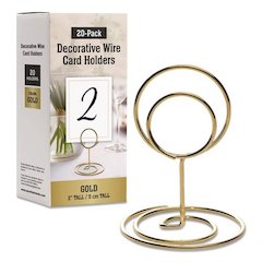 Decorative Wire Card Holders, Gold Frame, 20/Pack
