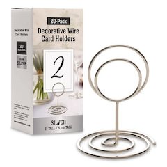 Decorative Wire Card Holders, Silver Frame, 20/Pack
