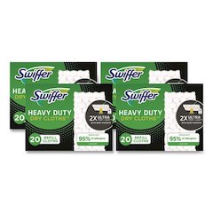 Heavy-Duty Dry Refill Cloths, 10.3 x 7.8, White, 20/Pack, 4 Packs/Carton