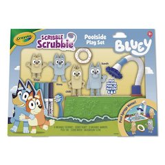 Scribble Scrubbie Bluey Poolside Playset, Ages 3 and Up, 16 Pieces