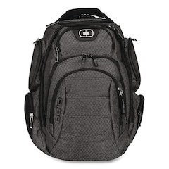 Gambit Laptop Backpack, Large, Fits Devices Up to 15", 15" x 10.5" x 19.5", Graphite/Black