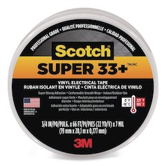 Super 33+ Vinyl Electrical Tape, 1" Core, 0.75" x 66 ft, Black