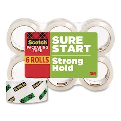Sure Start Packaging Tape, 3" Core, 1.88" x 43.7 yd, Clear, 6/Pack