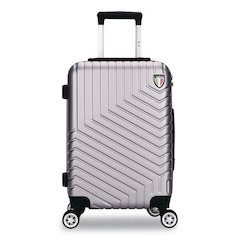 SPETTACOLO Hardside Carry-On Spinner Suitcase, 13.7 x 8.2 x 20, Titanium Silver