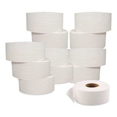 JRT Jumbo-Junior Bath Tissue, 2-Ply, 3.1" x 1,000 ft, White, 12 Rolls/Carton