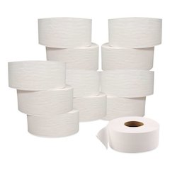 JRT Jumbo Bath Tissue, Septic Safe, 2-Ply, 3.25" x 720 ft, White, 12 Rolls/Carton