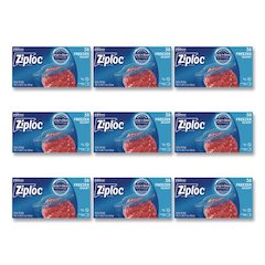 Zipper Freezer Bags, 32 oz, 6.97" x 7.7", Clear, 38 Bags/Box, 9 Boxes/Carton
