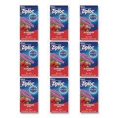 Double Zipper Storage Bags, Triple System Seal, Quart, 9.63" x 8.5", Clear, 9/Carton