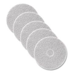 Polishing Pad, 13" Diameter, White, 5/Carton