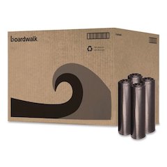 Recycled Low-Density Polyethylene Can Liners, 45 gal, 1.2 mil, 40" x 46", Black, Perforated, 10 Bags/Roll, 10 Rolls/Carton