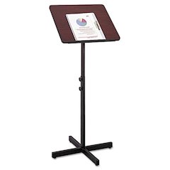 Adjustable Speaker Stand, 21 x 21 x 29.5 to 46, Mahogany/Black