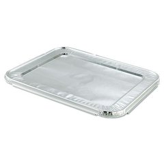 Steam Pan Foil Lids, Fits Half-Size Pan, 25 Gauge, 12.81 x 10.44, 100/Carton