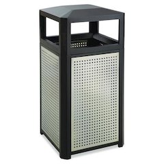 Evos Series Steel Waste Container, 15 gal, Steel, Black