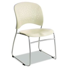 Reve Guest Chair with Sled Base, 19.75" x 23.5" x 33.5", Latte Seat, Latte Back, Silver Base, 2/Carton