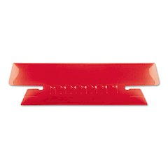 Transparent Colored Tabs For Hanging File Folders, 1/3-Cut, Red, 3.5" Wide, 25/Pack