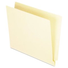 Manila End Tab Folders, 9.5" High Front, Straight 1-Ply Tabs, Letter Size, Manila, 100/Box
