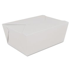 ChampPak Retro Carryout Boxes, #4, 7.75 x 5.5 x 3.5, White, Paper, 160/Carton