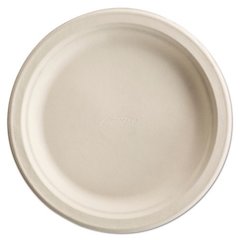 PaperPro Naturals Molded Fiber Dinnerware, Round Plates, 6" dia, White, 125/Pack, 8 Packs/Carton