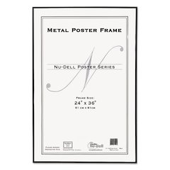 Metal Poster Frame, Plastic Face, 24 x 36, Black