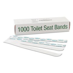 Sani/Shield Printed Toilet Seat Band, 16 x 1.5, Blue/White, 1,000/Carton