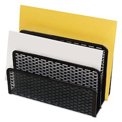 Urban Collection Punched Metal Letter Sorter, 3 Sections, DL to A6 Size Files, 6.5" x 3.25" x 5.5", Black