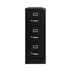 Three-Drawer Economy Vertical File, Letter-Size File Drawers, 15" x 22" x 40.19", Black