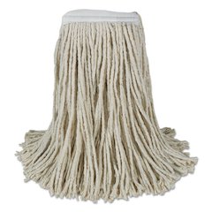 Banded Cotton Mop Heads, Cut-End, 20 oz, White, 12/Carton