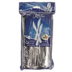 Reflections Heavyweight Plastic Utensils, Knife, Silver, 40/Pack, 8 Packs/Carton
