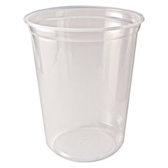 Microwavable Deli Containers, 32 oz, 4.6" Diameter x 5.6" h, Clear, Plastic, 500/Carton