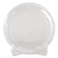 Designerware Plates, Plastic, 6" dia, Clear, 10/Pack, 18 Packs/Carton