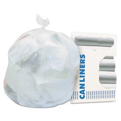 Linear Low-Density Can Liners, 33 gal, 0.65 mil, 30" x 39", Clear, 250/Carton