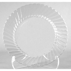 Classicware Plates, Plastic, 10.25" dia, Clear, 12/Bag, 12 Bags/Carton