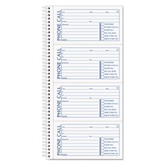 Second Nature Phone Call Book, Two-Part Carbonless, 5 x 2.75, 4 Forms/Sheet, 400 Forms Total