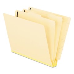 Manila End Tab Classification Folders, Straight Tab, Expands 2", 2 Dividers, 6 Fasteners, Letter Size, Manila, 10/Box