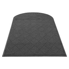 EcoGuard Diamond Floor Mats, Rectangular with Single Fan, Charcoal Gray Carpeted Surface, 96" x 48"
