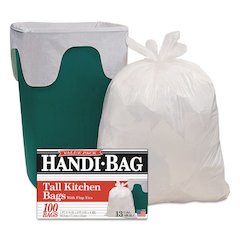 Super Value Pack Can Liners, 13 gal, 0.6 mil, 23.75" x 28", White, 100 Bags/Box, 6 Boxes/Carton
