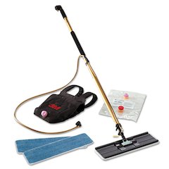 Easy Shine Applicator Kit, 18" White Microfiber Head, 43" to 63" Gold/Black Aluminum Handle