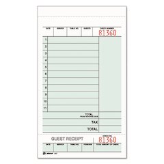Multi-Part Guest Check Unit Sets, Two-Part Carbonless, 4.25 x 6.75, 250 Forms Total