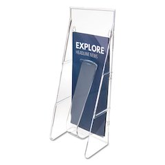 Stand-Tall Wall-Mount Literature Rack, Leaflet, 4.56w x 3.25d x 11.88h, Clear