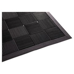 Parquet Scraper Mat, Black Blade Ribbed Rubber Surface, 24" x 36"