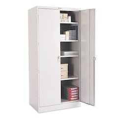 78" High Deluxe Cabinet, 36w x 24d x 78h, Light Gray