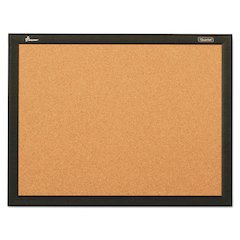 7195016511284, SKILCRAFT Cork Board, 36" x 24", Natural Tan Surface, Black Aluminum Frame