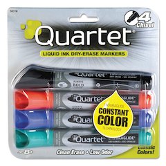 EnduraGlide Dry Erase Marker, Broad Chisel Tip, Assorted Colors, 4/Set
