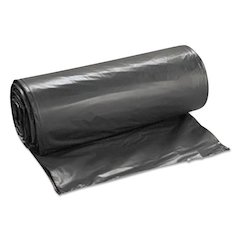 Low-Density Commercial Can Liners, 45 gal, 1.15 mil, 40" x 46", Black, Interleaved Roll, 30 Bags/Roll, 4 Rolls/Carton