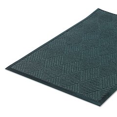 Super-Soaker Diamond Wiper/Scraper Mat, Rectangular, Slate Green Carpeted Surface, 36" x 10 ft