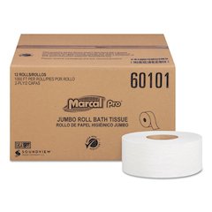 100% Recycled Bathroom Tissue, Septic Safe, 2-Ply, 3.3" x 1,000 ft, White, 12 Rolls/Carton