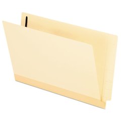 Manila Laminated End Tab Fastener Folders, Straight Tab, Expands 0.75", 1 Fastener, Legal Size, 11-pt Manila, 50/Box